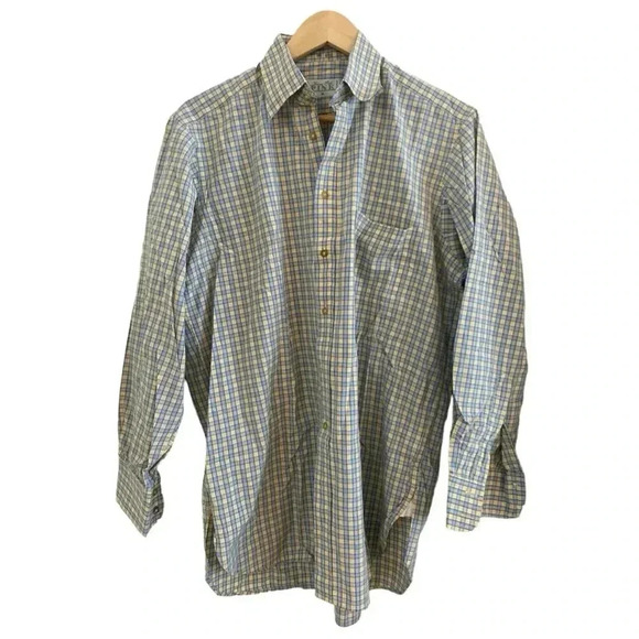 Thomas Pink Mens Blue and Yellow Plaid Shirt - Picture 1 of 7